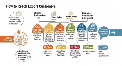 İhracat Müşteri Bulma İhracat Müşteri Bulma Sürecini Gösteren Bir İnfografik