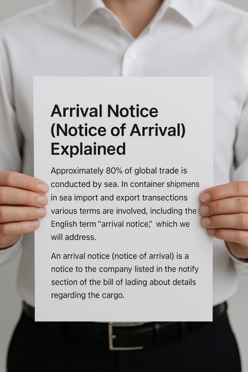  definition of Notice of Arrival-Arrival Notice 