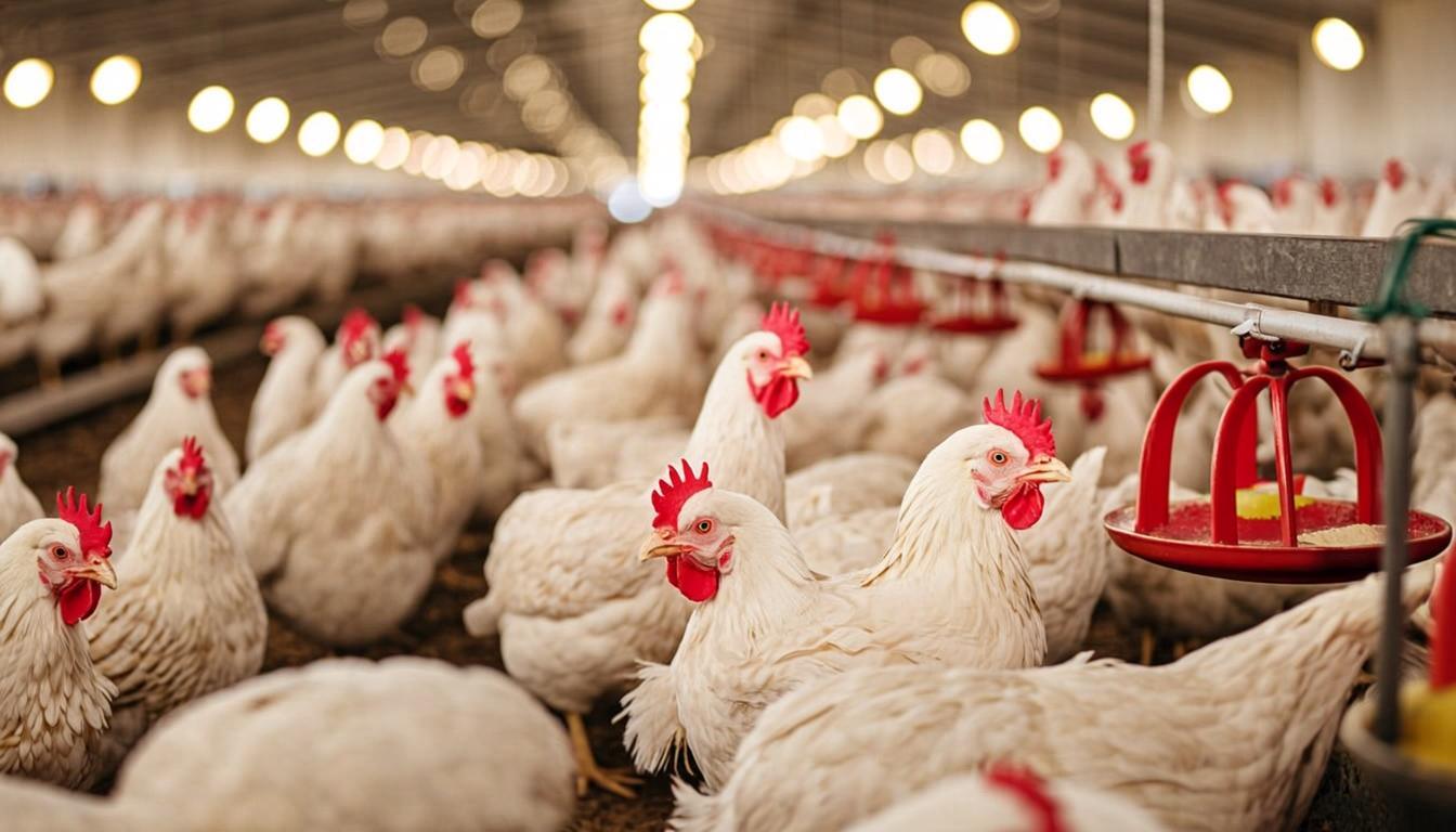 Commercial Poultry Farm with Protein Enriched Fishmeal Feed