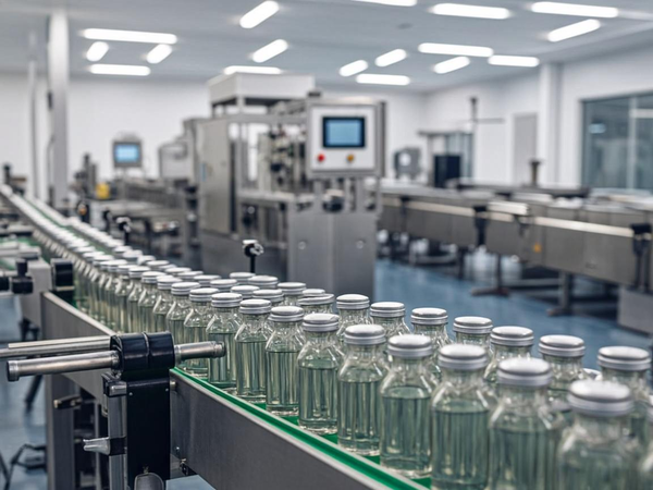 Pharmaceutical glass vials and ampoules production line in clean room