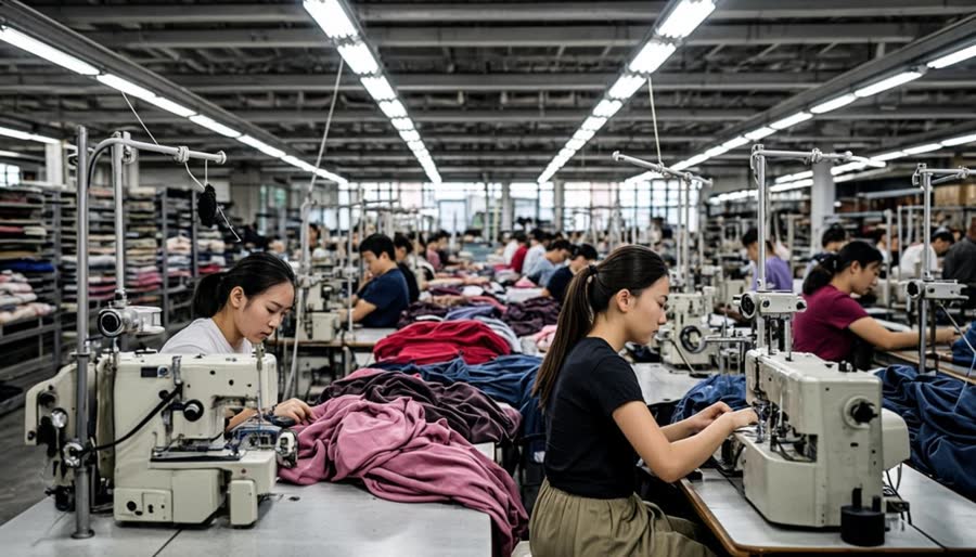fábrica textil turca, producción de pantalones de mujer