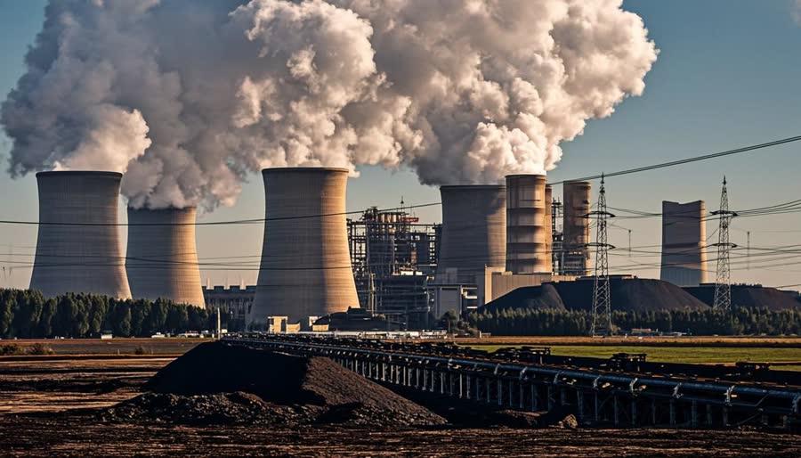 lignite coal power plant, energy production from brown coal