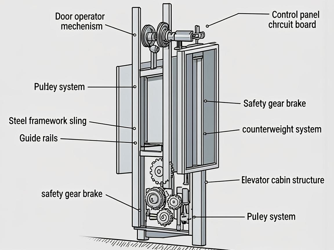 Diagram Penampang Lift - Komponen Sistem Lift
