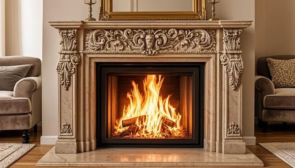 Ant Şömine - Lüks Mermer İç Mekan Şömine Modeli