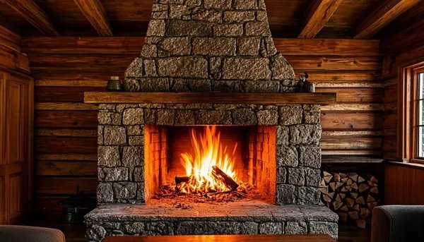 Ant Şömine - Rustik Taş Odunlu Şömine