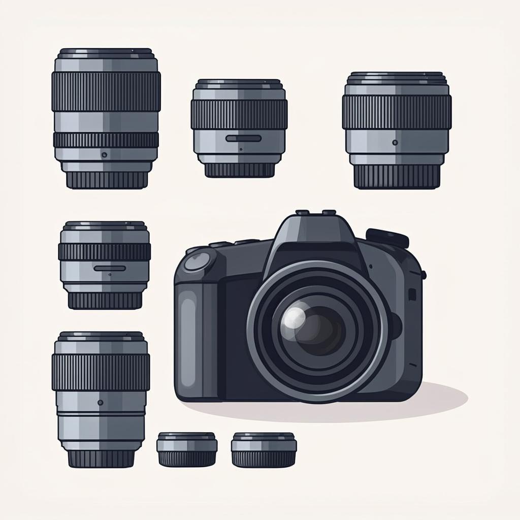 Tayland'da üretilen profesyonel DSLR ve aynasız dijital fotoğraf makineleri — farklı marka ve modellerin ürün koleksiyonu