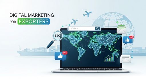 디지털 마케팅 도구 아이콘들이 지구본 주위를 도는 이미지