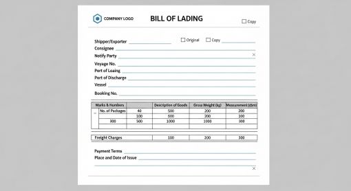  örnek konşimento şablonu