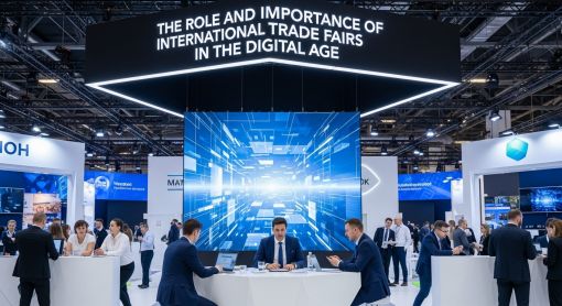 국제 무역 박람회의 분주한 전시장 모습