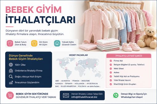 Dünyadaki bebek giyim ithalatı yapan binlerce alıcı ve müşteri bilgisi TurkExim